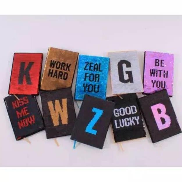 

READY DIARY ALPHABET SEQUIN FLIP USAP BERUBAH WARNA DAN GAMBAR NEW