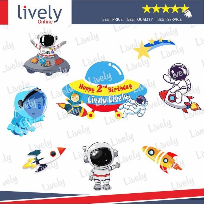 Custom Nama Cake Topper Karakter ASTRONOT Hiasan Kue Ulang Tahun