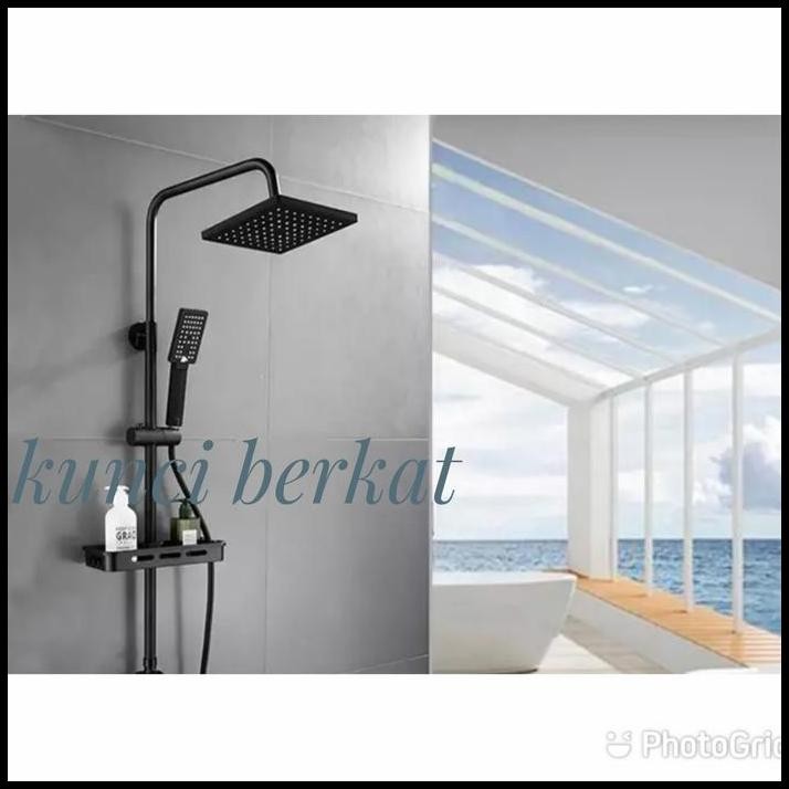 Shower Set Hitam/Shower tiang hitam/Sower set/Sower mandi