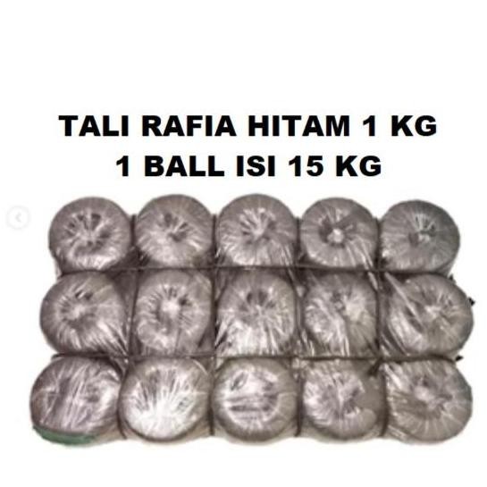 

(GOJEK GRAB) 1 BALL TALI RAFIA PLASTIK HITAM 1 KG KUALITAS SUPER KUAT