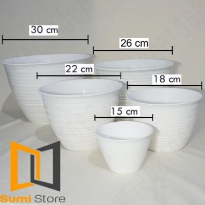 Pot Tawon 30 Guci Putih/ Pot Tulip 30/ Pot Motif Ulir 30 Cm Harga Grosir Murah Se Indonesia Stock