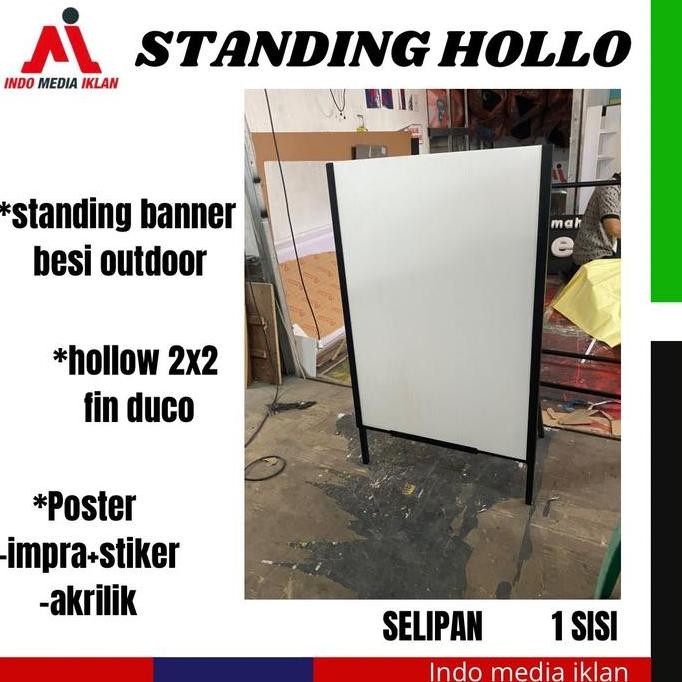 Standing banner besi custom