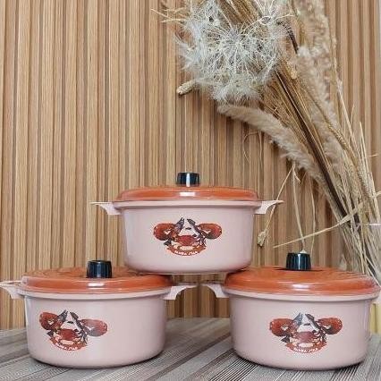 Mangkuk Panci Prasmanan Plastik Capucino Dengan Tutup/Basi Prasmanan Dengan Tutup 18 Baru