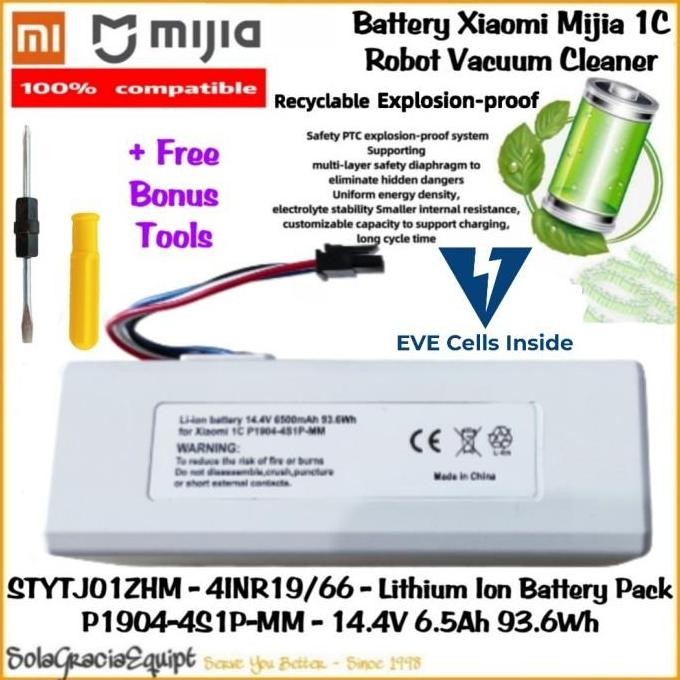 TERLARIS - Batre / Baterai / Battery Xiaomi Mijia 1C / 2C Robot Mop Cleaner 14.4V
