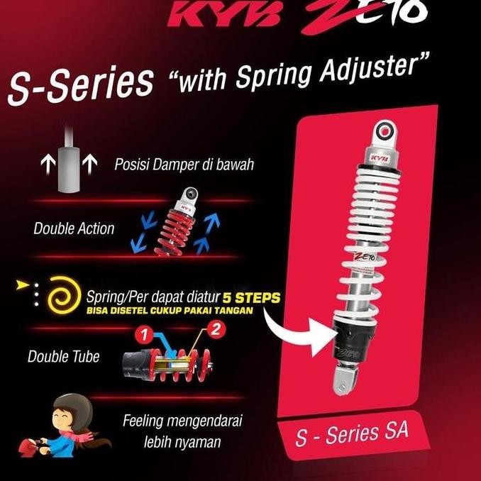 Shockbreaker belakang KYB Zeto Vario 125 spring adjuster KYOS-ZT5061PR