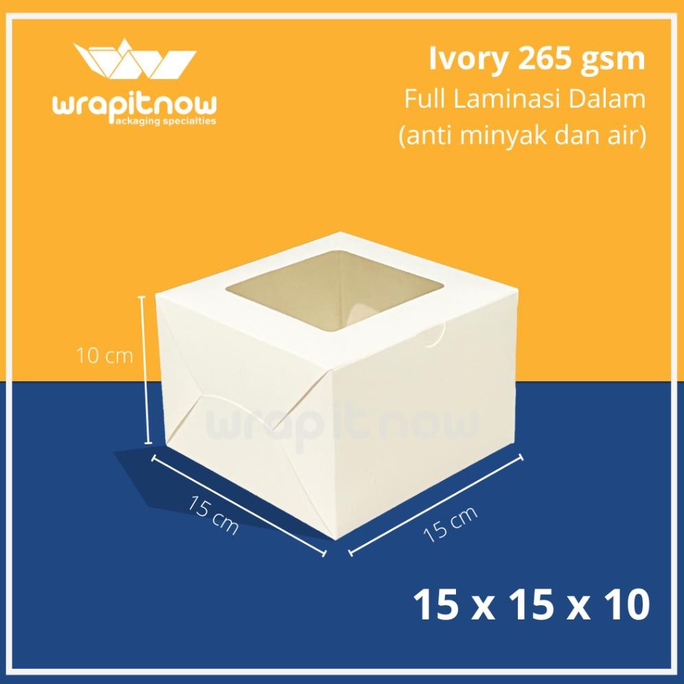 Bisa Cod Dus Ivory 12X12X8 15X15X10 Dus Mini Cake Dus Korean Cake Dus Kue Dus Roti Dus Chiffon Ivory