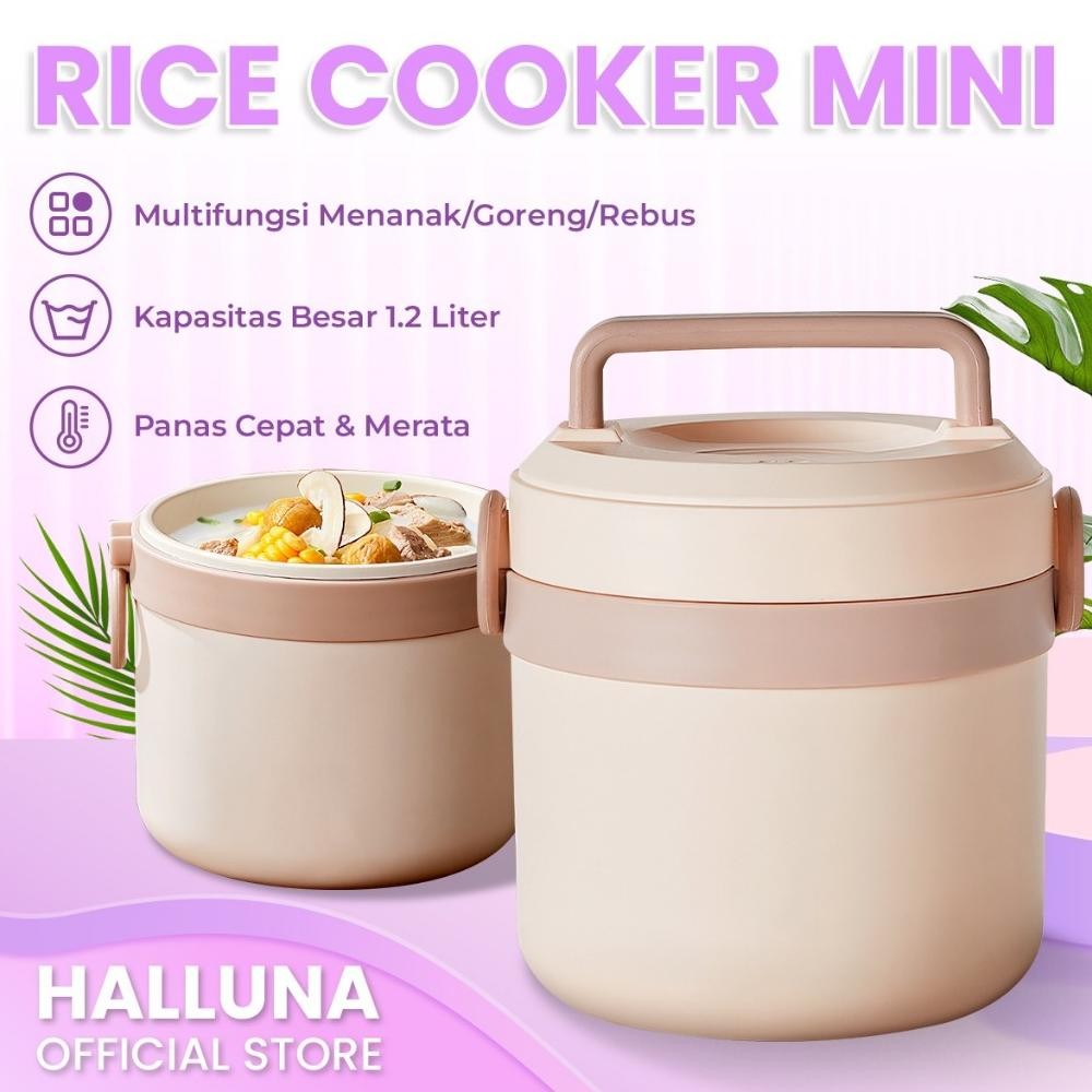 NEW Rice Cooker Penanak Nasi Cerdas Multifungsi Penanak Nasi Mini Portabel 1 L RC001 [terbaik][terla