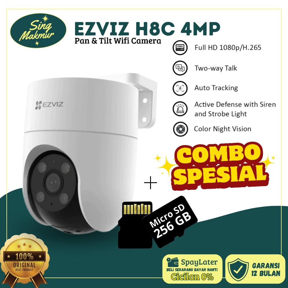 NEW Ezviz H8c 4MP 2K+ Outdoor CCTV Pan & Tilt Wifi IP Camera Auto Tracking [terbaik][terlaris]