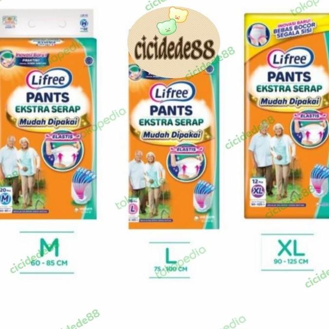 Lifree Extra serap Popok Celana Dewasa /Lifefree pants ukuran M/L/XL