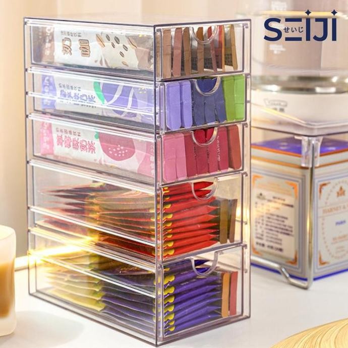 SEIJILaci Penyimpanan Cemilan Kosmetik Transparan Rak Organiser