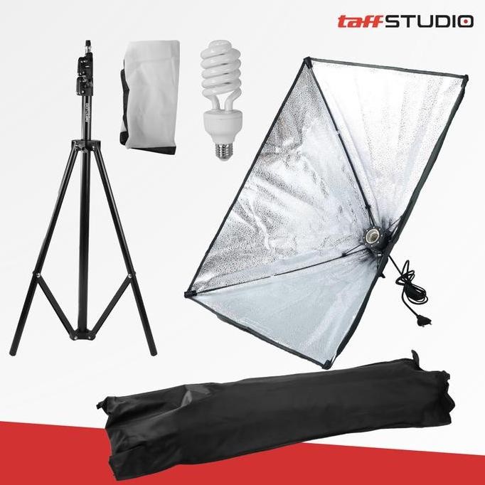 Payung Softbox Reflektor Fotografi Diffuser + Bohlam + Tripod Stand
