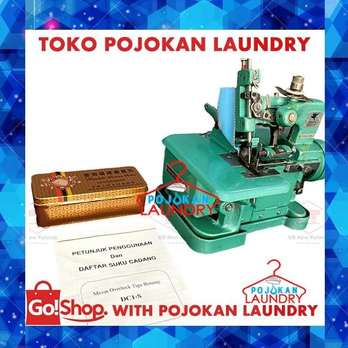 Mesin Jahit Obras 3 Benang PEGASUS DC - 1S FULL SET Dinamo+Kaki/Meja