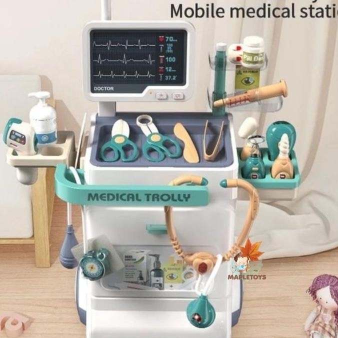 Lengkap Mainan Anak Dokter Troli Baju Dokter Set Aksess Lengkap Mainan Anak Dokter Dokteran Aksess D