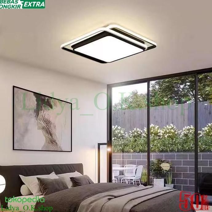 Lampu Plafon LED Gaya Mewah Lampu Plafon Kamar Tidur Cahaya 3 Warna
