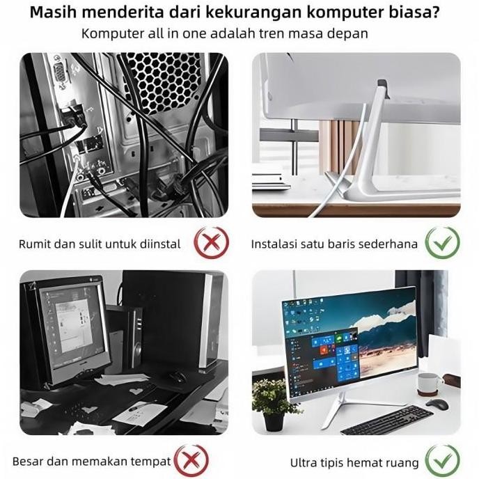 NEW LENOVO KOMPUTER FULL PC ALL-IN-ONE BARU TERBARU HD SUPER TIPIS INTEL CORE I3/I5/I7 UNTUK RUMAH, 