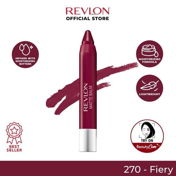 Revlon Crburst Matte Balm | Lipstik Crayon Matte - 270 Fiery
