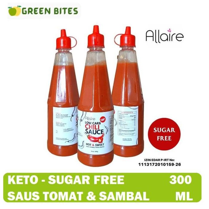 

Allaire Keto Chili & Tomato Sauce - Saus Tomat & Sambal Sugar Free H24