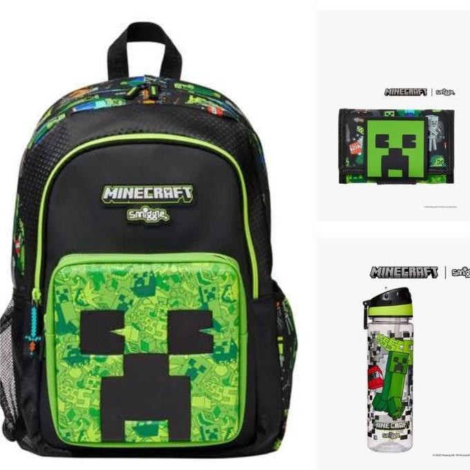 

Miliki Smiggle Minecraft Backpack/ Wallet/ Botol / Ori / Tas Ransel Anak/Kado