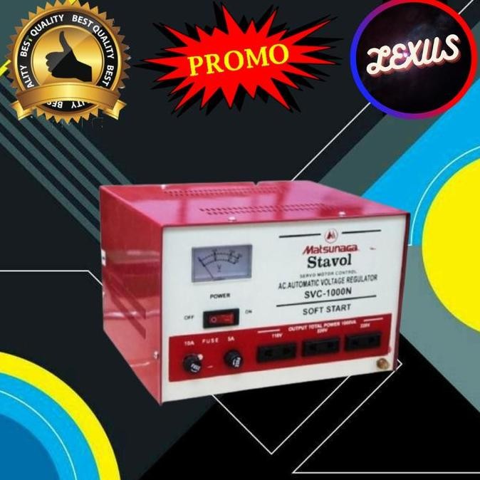 NEW STABILIZER LISTRIK STAVOL MATSUNAGA PC KOMPUTER 1000 WATT 1000VA ORI
