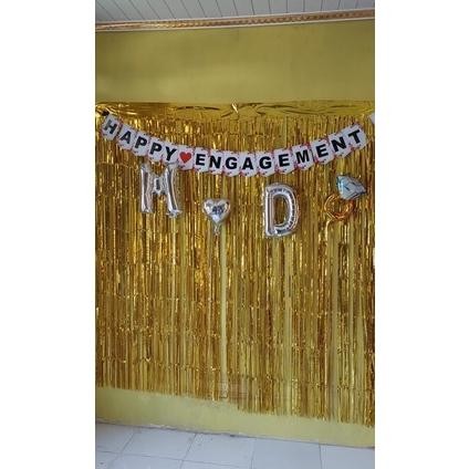 Sale Paket Dekorasi Engagement - Paket Dekor Happy Engagement - Backdrop Lamaran Custom - Background