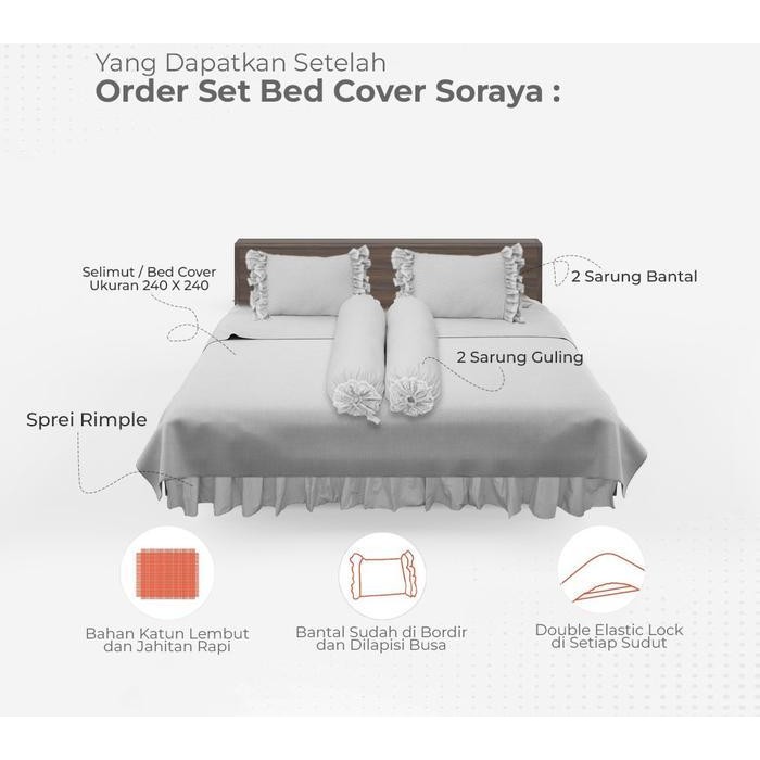 Soraya Bedsheet - Bedcover Only (Selimut Bedcover  Saja)  Soraya/Unoku/Flete Ukuran Jumbo | Motif Da