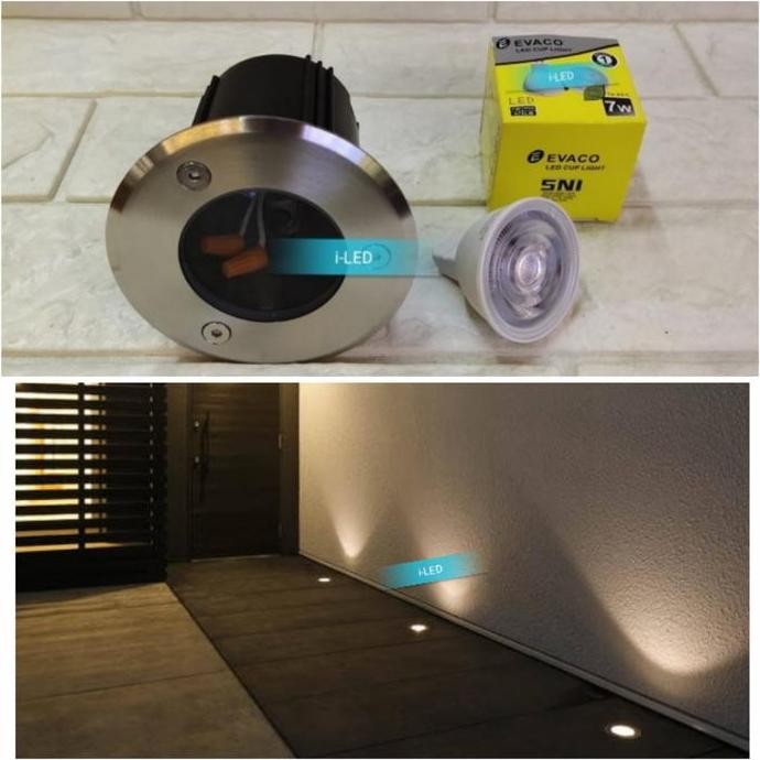 TERMURAH - Lampu Lantai Up Light LED 7 watt 7w 10cm Outdoor 4000K Warm Cool White