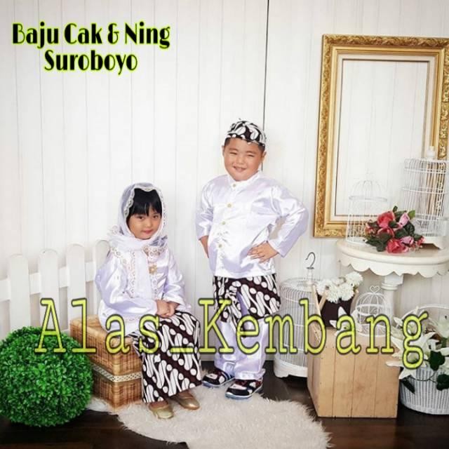 Baju Cak Dan Ning Surabaya / Baju Adat Surabaya U/Anak Tk & Sd