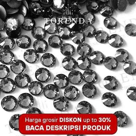 Torenda Payet Kristal Tempel Hotfix Mote Gosok Hitam Black Diamond / Gross