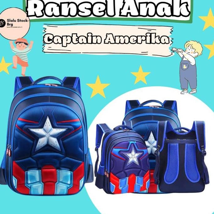 

Miliki Tas Ransel Anak Sekolah Model Kartun Captain America Bahan Nilon Kuat