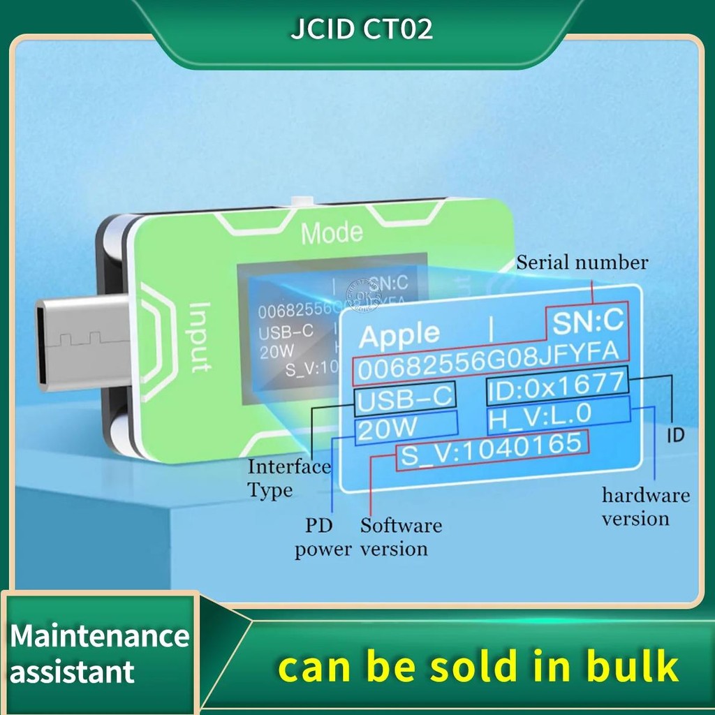 New  JCID ct02 PD charger detector Accurate identification of genuine and imitation products HD OLED