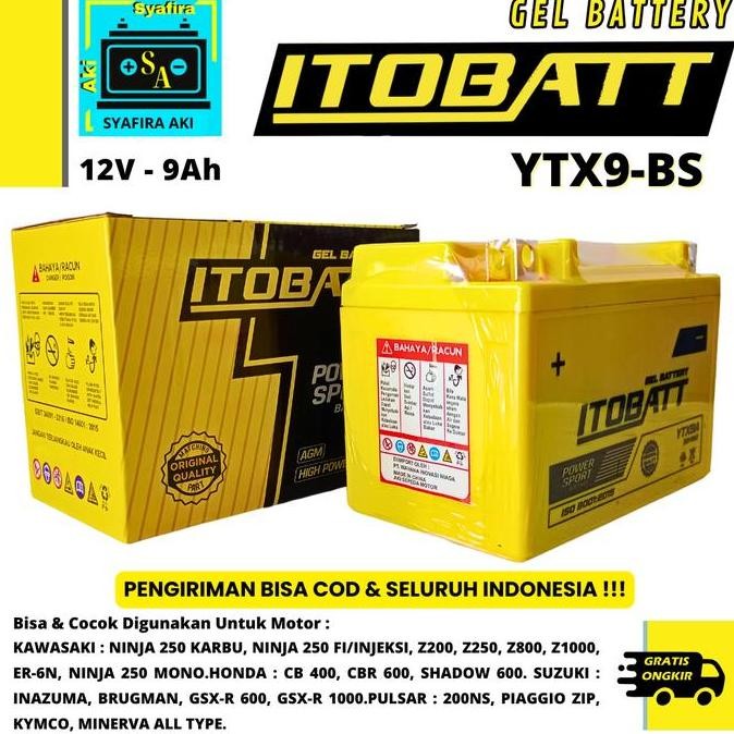 Itobatt Ytx9Bs Untuk Ninja 250Cc