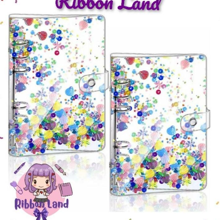 

A6 Binder Diary Payet Manik Transparan Colorfull Sequins Notebook