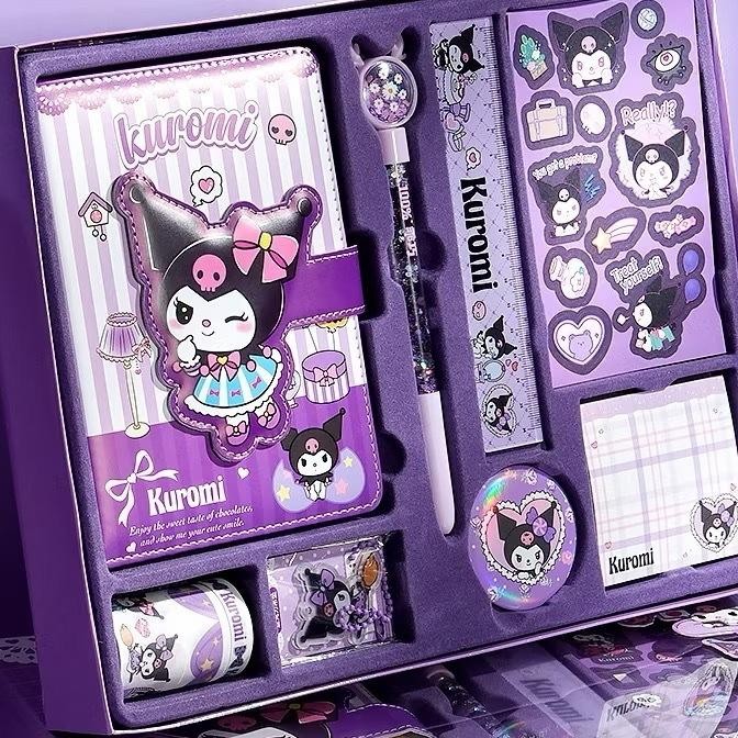 

Sanrio Luxury Notebook Fullset 9 In 1 Gift Box Buku Tulis Kuromi Melody Notebook Sanrio Set