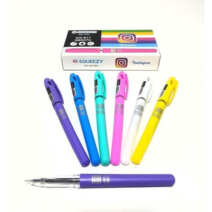 

Up Harga Grosir ( 1Kotak/12Pcs ) Pulpen Gel Sq-817 Smooth 0.5Mm Squeezy