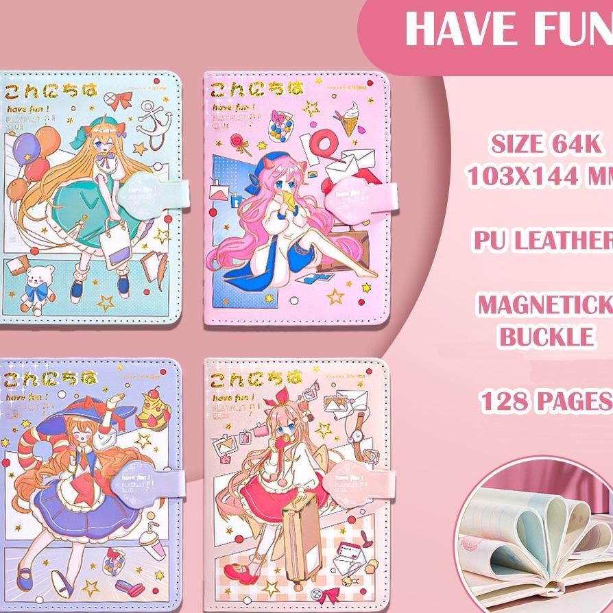 

Magnetic Mini Notebook Buku Diary Have Fun Pu Leather Buku Catatan 6442