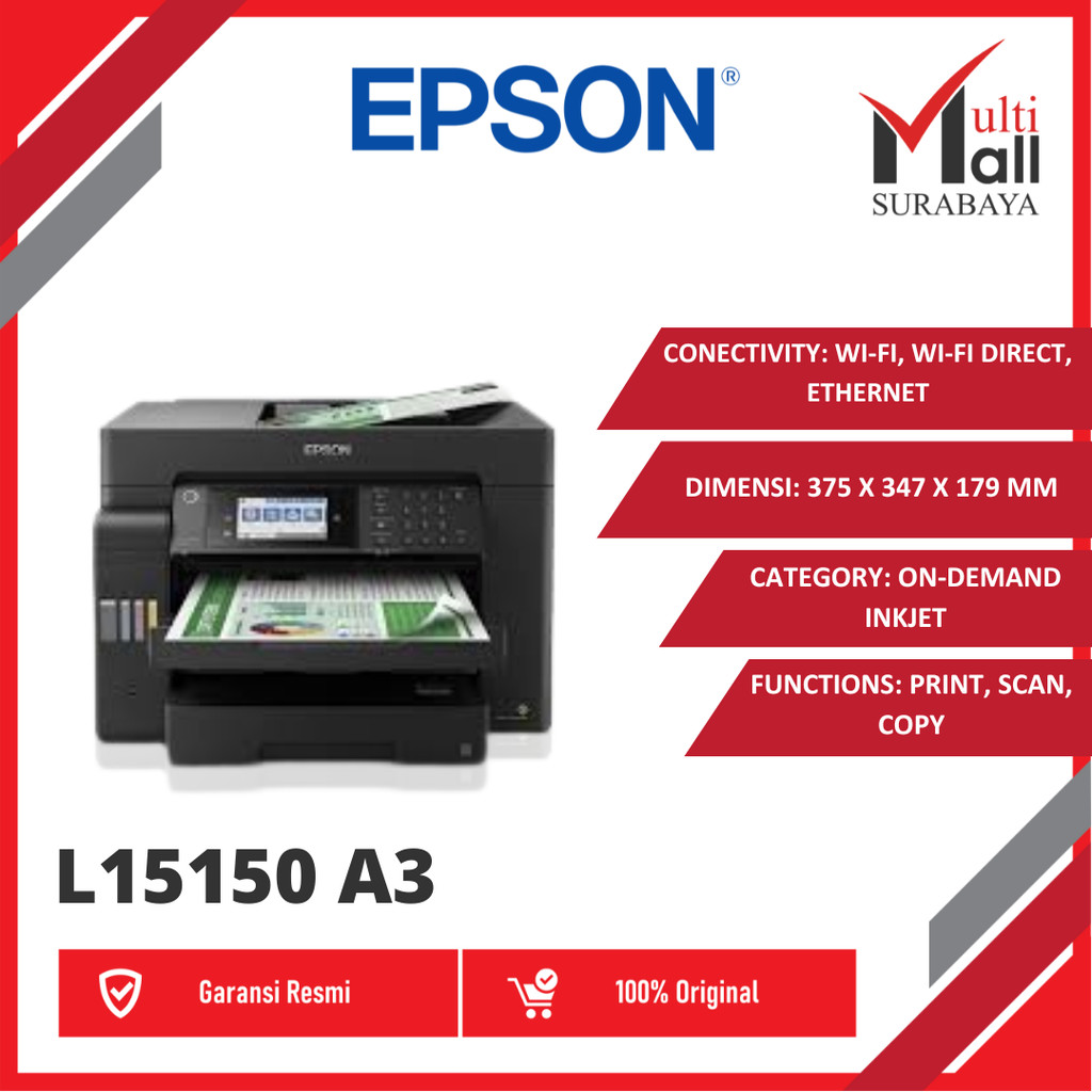 EPSON PRINTER L15150 A3 WI-FI DUPLEX ALL-IN-ONE INK TANK PRINTER