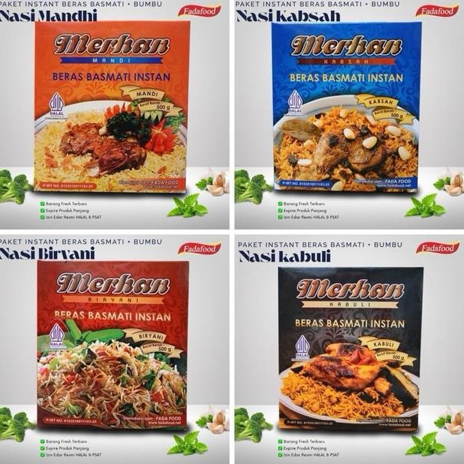 

MERHAN Food 500gr Paket Beras Basmati Plus Bumbu Rempah Nasi Kabuli Biryani Mandi Kabsa Masakan Arab LA