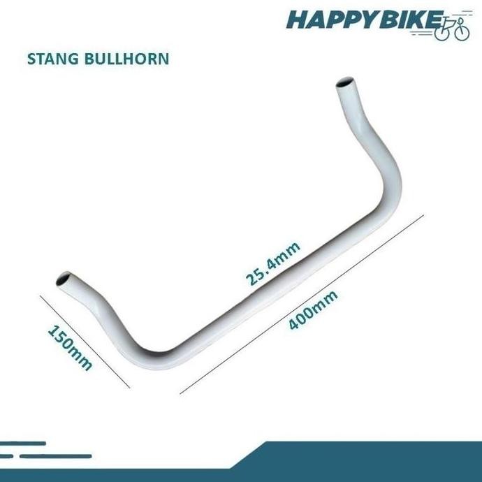 (PROMO) HAPPY BIKE STANG SEPEDA BULLHORN STANG FIXIE TANDUK BULLHORN STANDARD