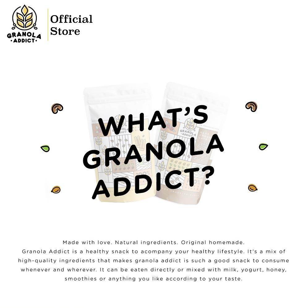 

Heatshrin Granola Addict - 550G (500G Extra + 50G) All Variant (Dark Choco ; Salted Caramel ; Cranberry Honey ; Pandan Wangi; Banana Berry ; Tropical Coconut ; Cinnamon Raisin) Ia-76