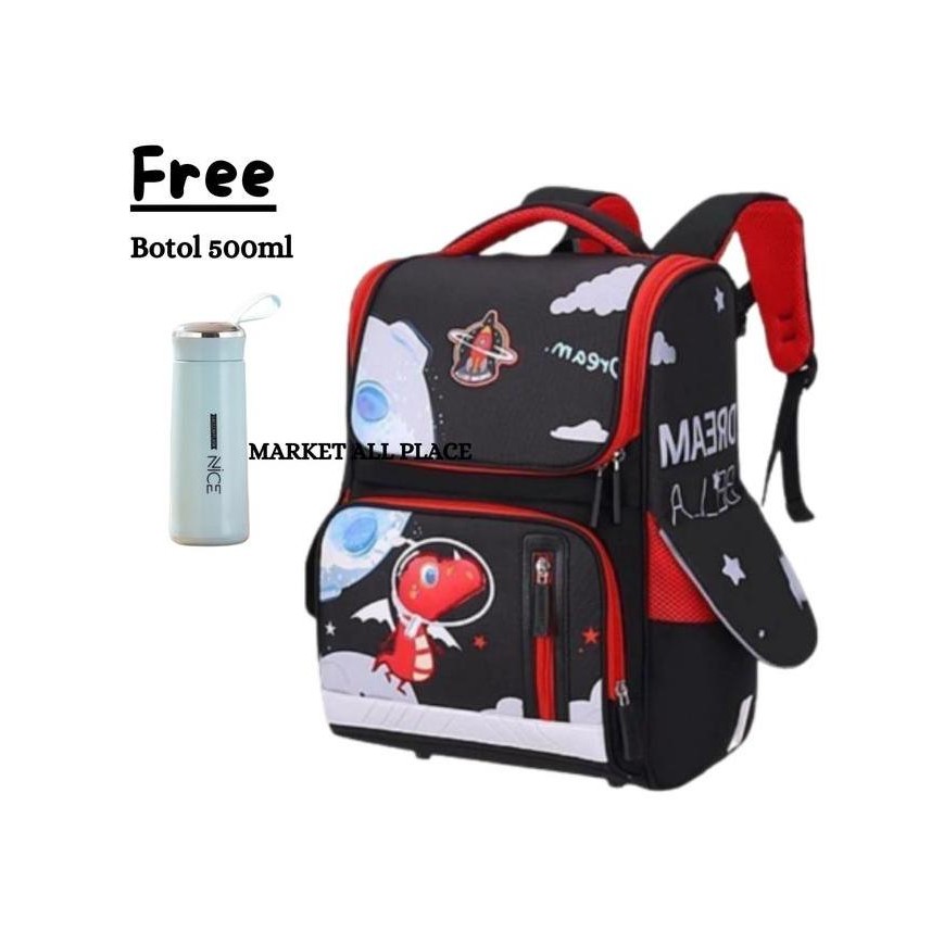 

Miliki Tas Ransel Anak Laki-Laki Dinosaurus Bonus Botol 500Ml Jam Tangan Dan Raincover/Mantel Bisa Cod