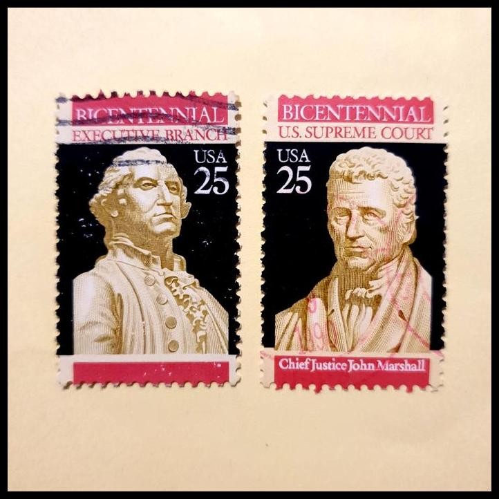 

DISKON PRANGKO AMERIKA/USA. BICENTENNIAL U.S. SUPREME COURT - CHIEF JUSTICE JOHN MARSHALL. 25 CENT, 2 PCS. USED