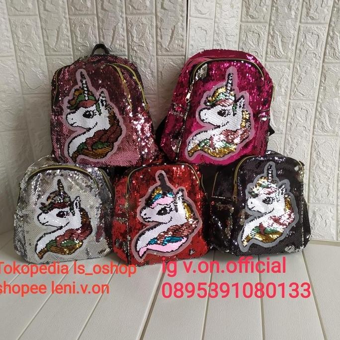 

Spesial Tas Ransel Sequin Unicorn Sekolah Tk Sd