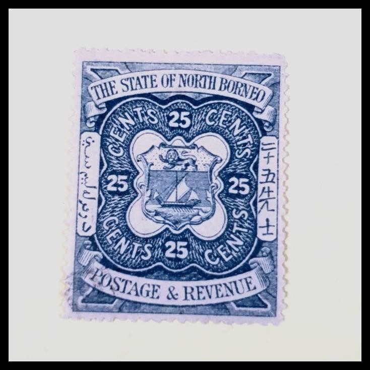 

GRATIS ONGKIR PRANGKO THE STATE NORTH BORNEO 1894. 25 CENT. KAT. $37.00 !