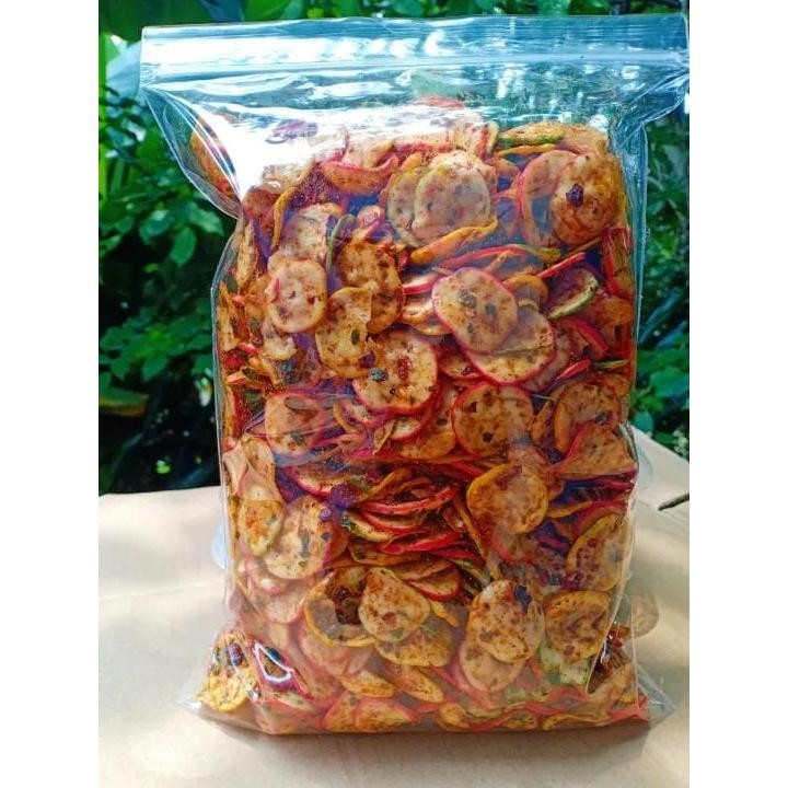 

(Cod) 1Kg Krupuk Seblak Bantet Kering/ Kripik Seblak Pedas Mantap Bumbu Kencur