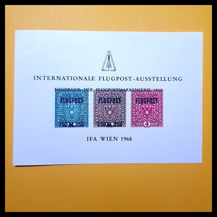 

TERMURAH PRANGKO AUSTRIA 1968, IFA VIENNA, GEDENKBLATT. HARGA 6.00 !!