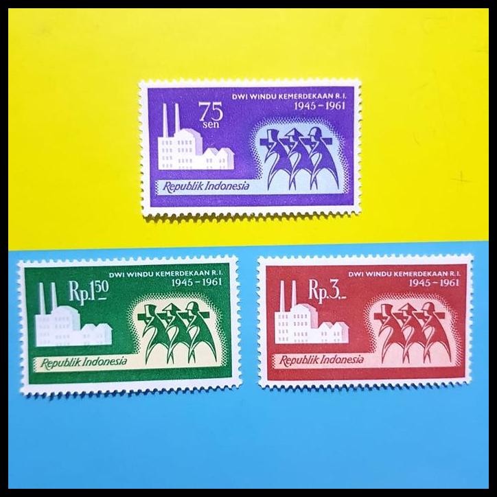 

HOT DEAL PRANGKO/PERANGKO INDONESIA 1961. DWI WINDU KEMERDEKAAN RI. KONDISI LUX !!