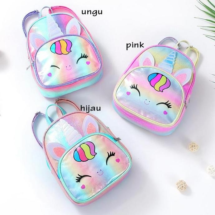 

Terjangkau Tas Ransel Unicorn Gradasi Shiny Tu071 Backpack Anak Perempuan Sd Paud