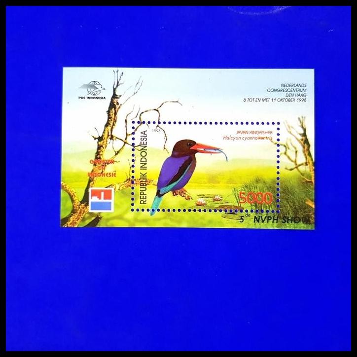 

DISKON PERANGKO/PRANGKO INDONESIA SS BURUNG ~ JAVAN KINGFISHER 1988 NVPH SHOW !!!!