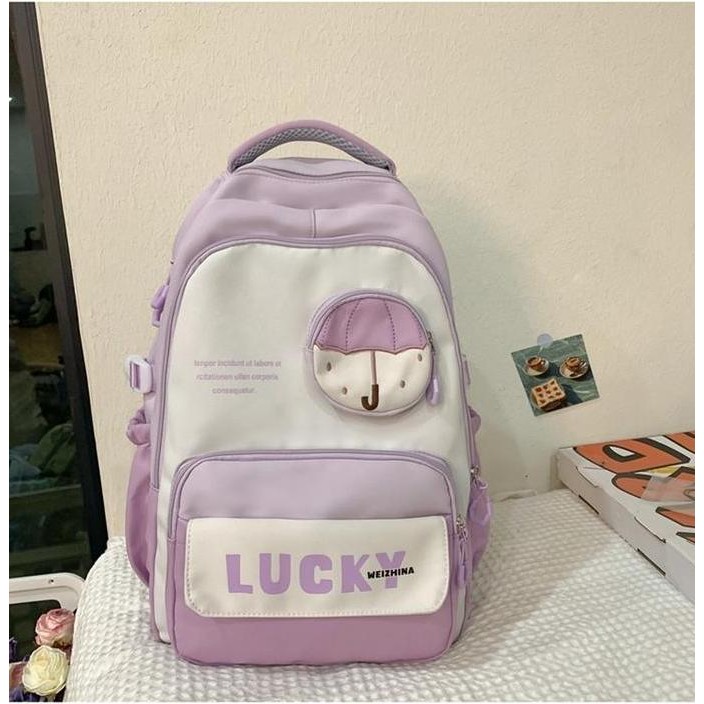 

Miliki New Tas Lucky-Tas Ransel Anak Sekolah Perempuan Tas Sd Smp Sma Kuliah Tas Gendong Terbal Tas Remaja Dewasa Berbonus