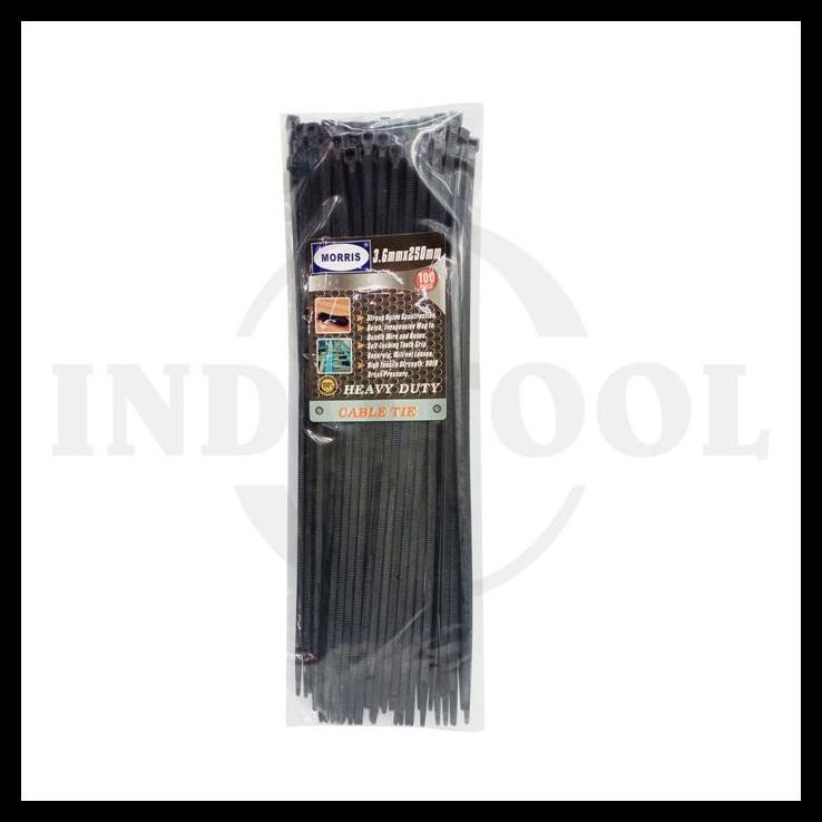 

TERMURAH KABEL TIS / CABLE TIES NYLON, BLACK 3.6 X 250MM MORRIS !!!!!